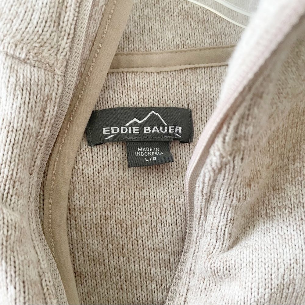 Eddie Bauer 1/4 Zip Pull Over Sweater Jacket- Size Large - Picture 4 of 4